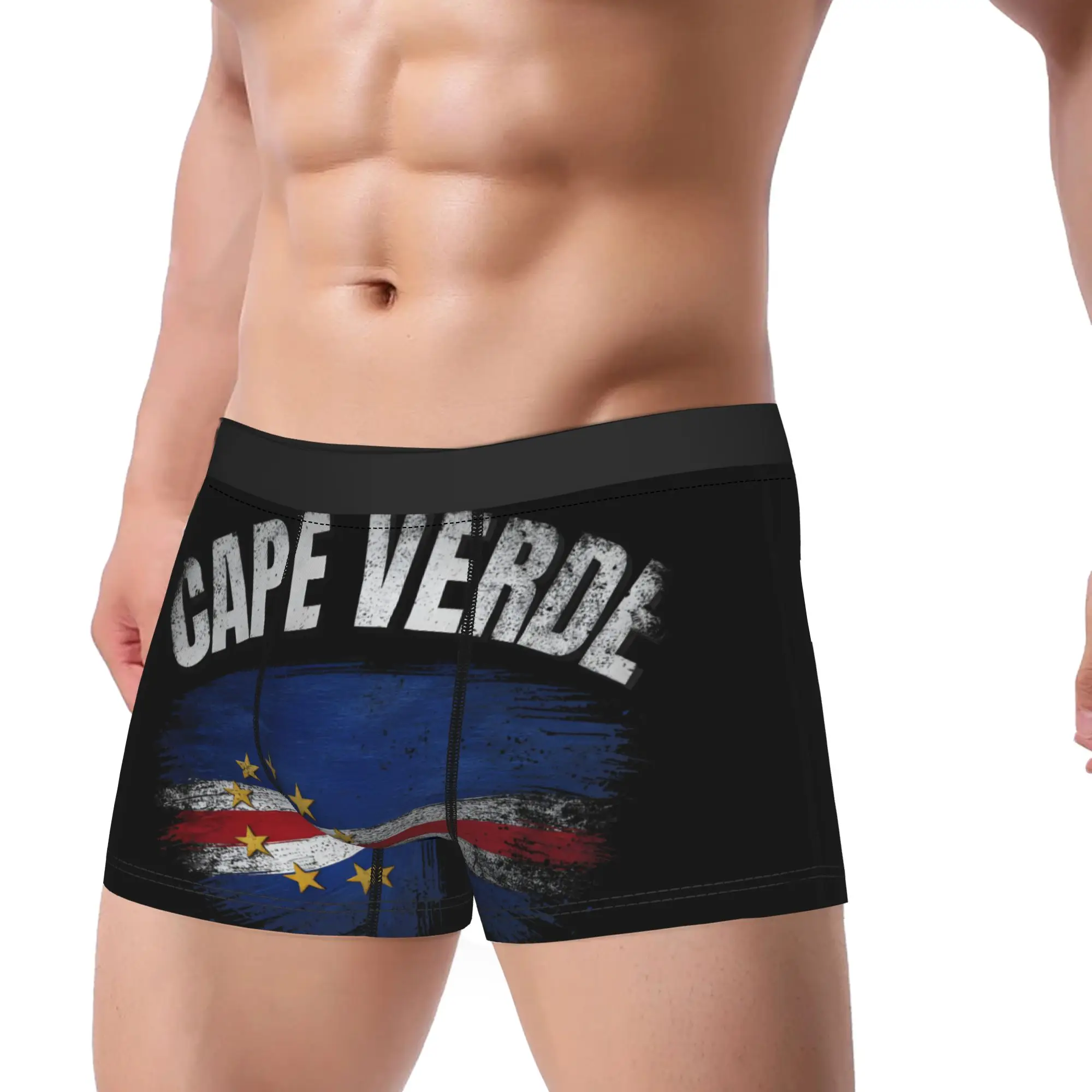 Vintage Distressed Cape Verde Country Flag Underwear  Man Panties Customs Funny Trunk Hot Sale Boxer Brief Big Size