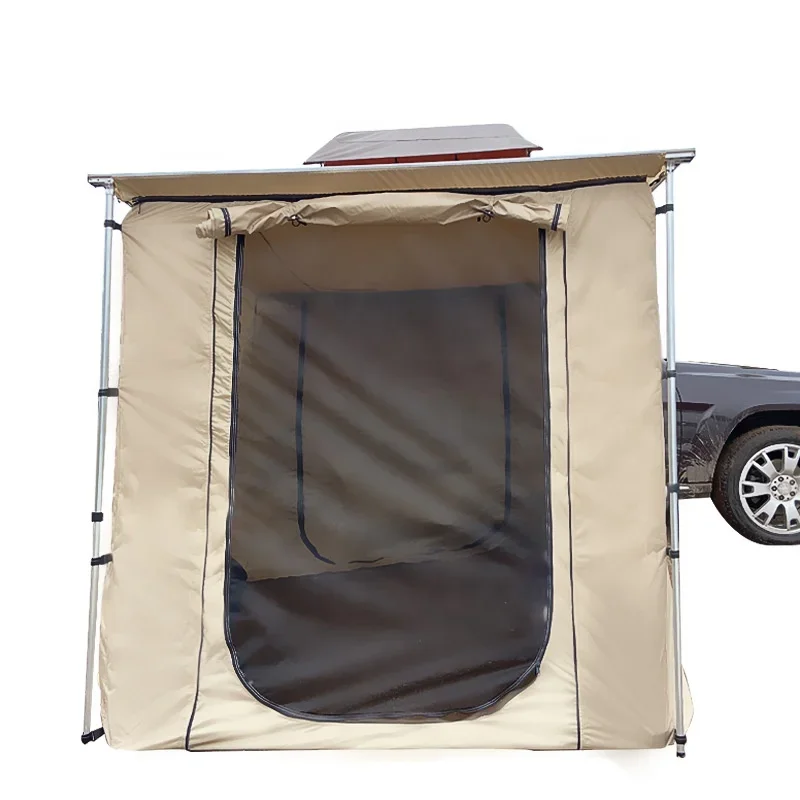 Car awning with bathroom, privacy tent, changing room