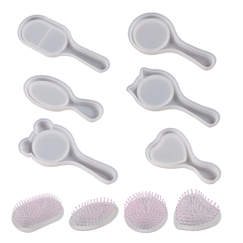 Airbags Comb Resin Molds Hairbrush Crafts Silicone Mold Nonstick Jewelry Crafts Resin Casting Mould for DIY Comb Brush