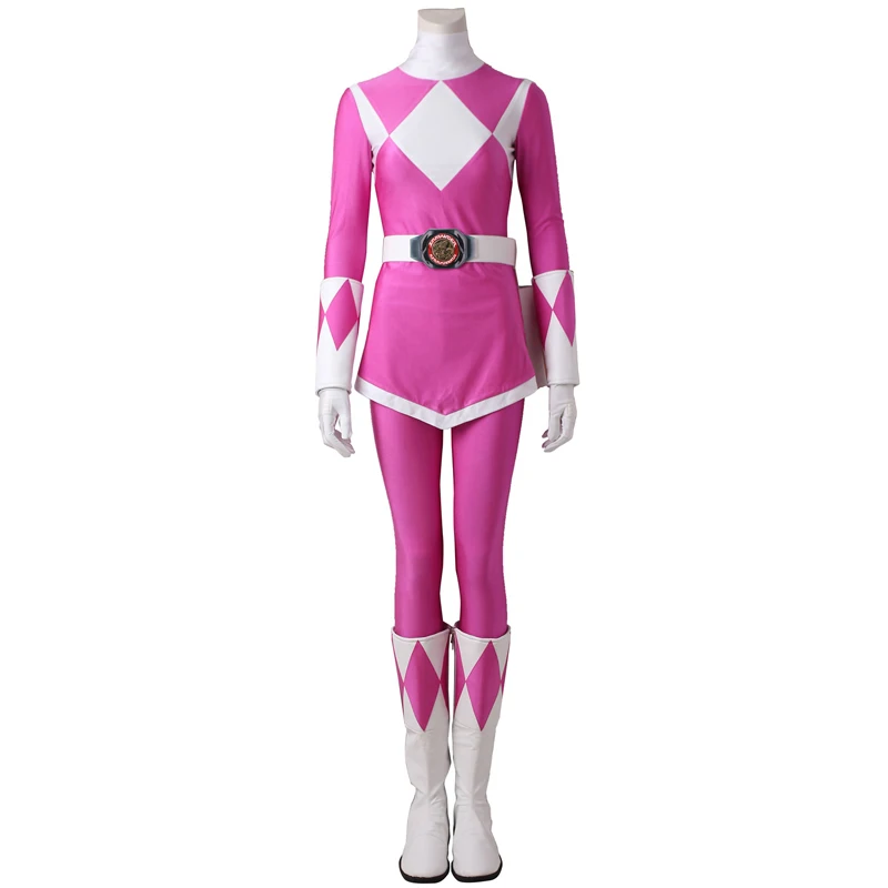 Adult Ptera Ranger Superhero Cosplay Costume  Mei Zyuranger Pink Outfit Fancy Halloween Carnival High Quality Bodysuit