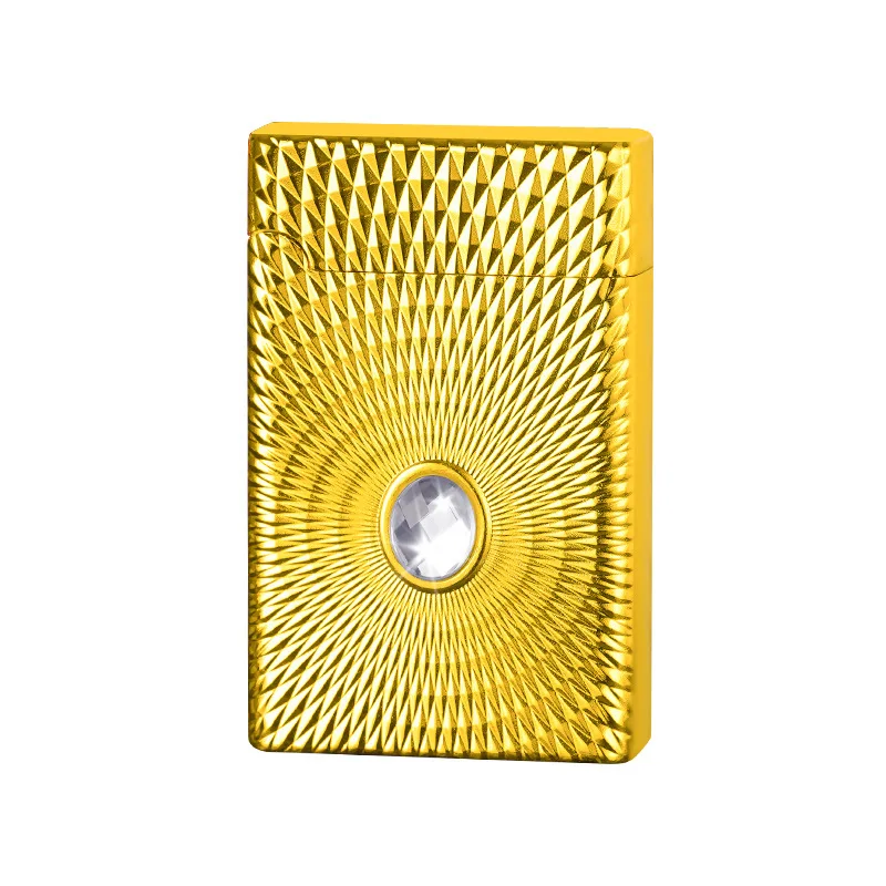 Relief gem inflatable red flame lighter high quality windproof direct rush gift lighter