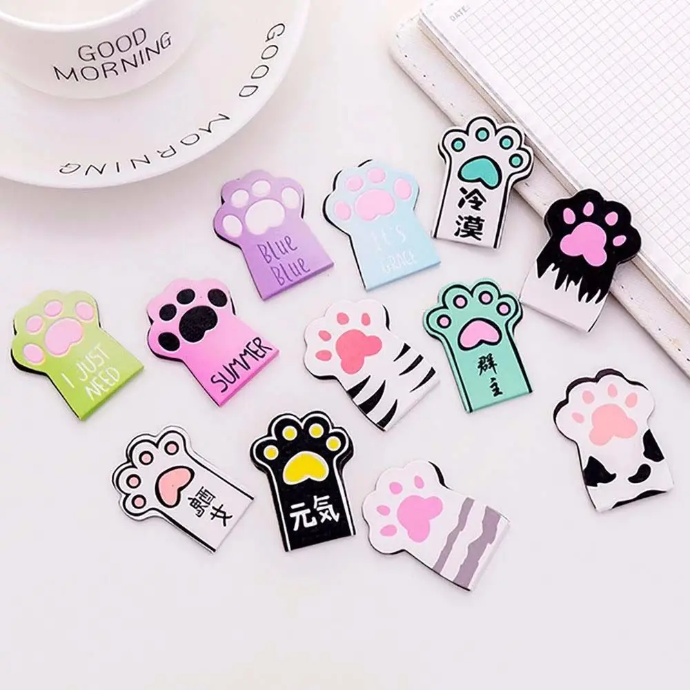 Reading Aid Cute Catoon Clip Stationery School Supply Book Labels Magnetic Bookmarks Cat Paw Books Marker Paper Clip