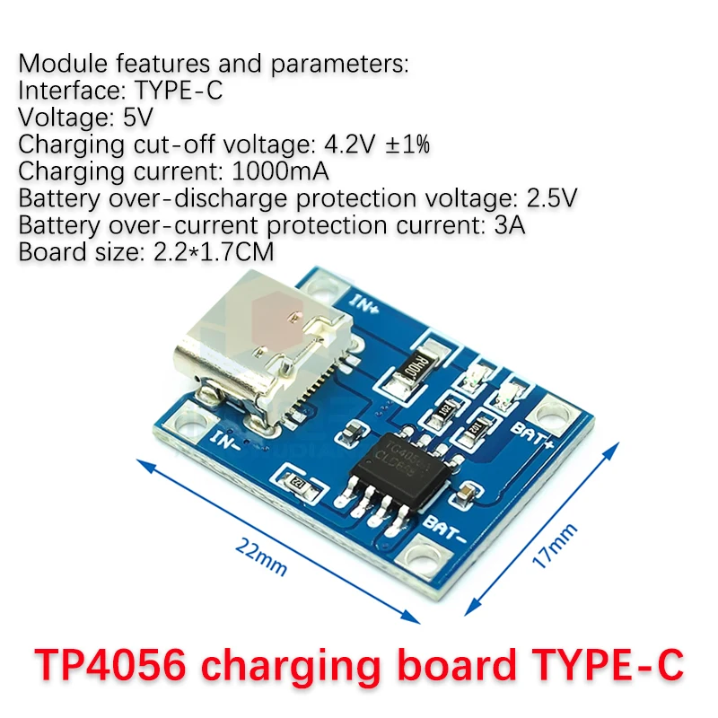 5/PCS New TP4056|18650 lithium battery 3.7v 3.6V 4.2V lithium battery charging board 1A overcharge and over discharge protection