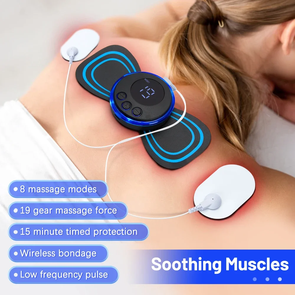 

8 Modes Rechargeable Neck Massager with Remote Control Ems Low Frequency Pulse Massager for Muscle Relaxation Relief The Pain