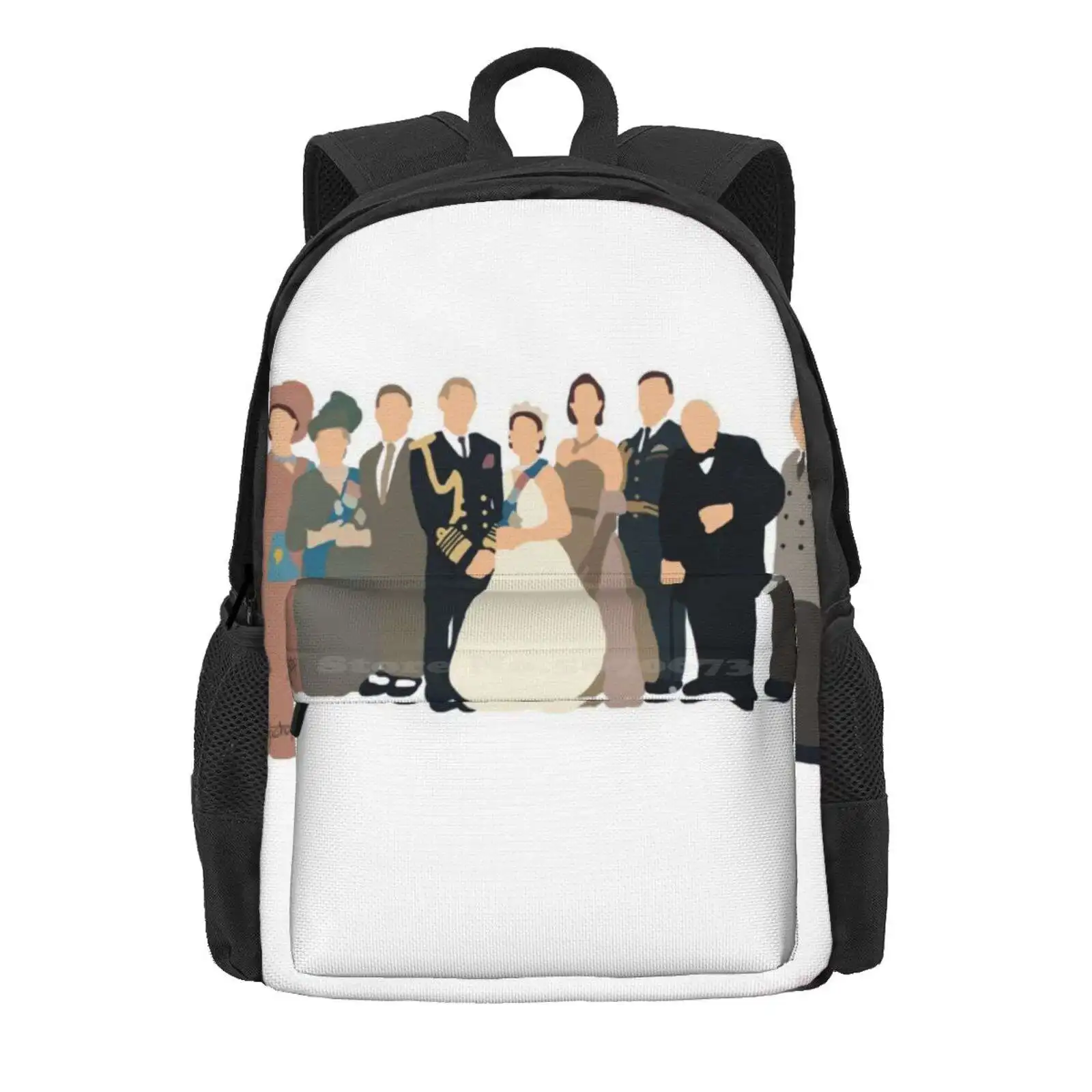 The Crown Season 1 Cast Hot Sale Schoolbag Backpack Fashion Bags Claire Foy Matt Smith The Crown Queen Elizabeth Ii Prince