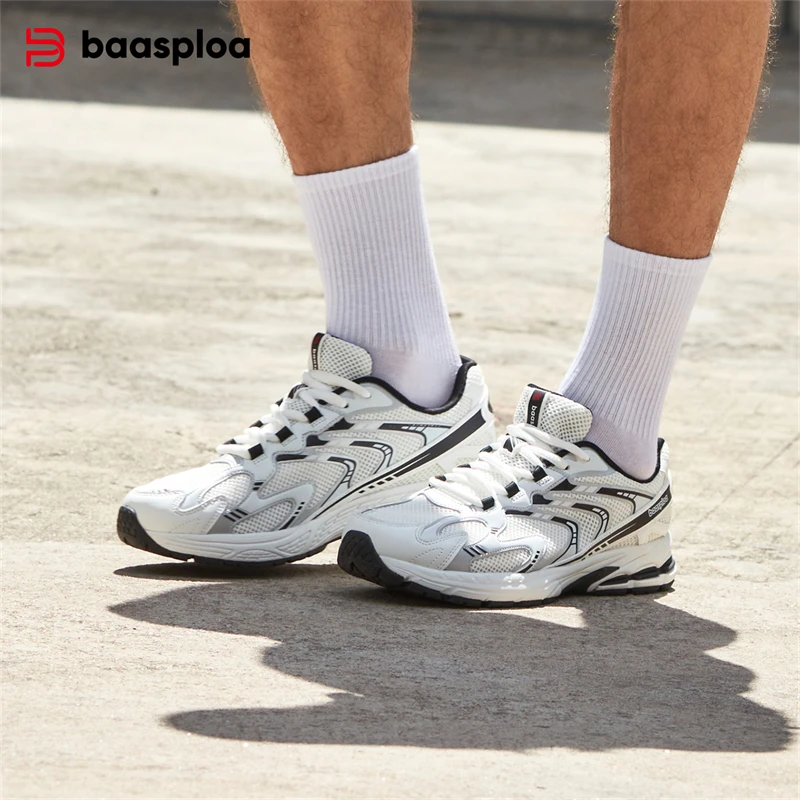 Baasploa Men Running Shoes Casual Sneakers Mesh Breathable Sport Shoes for Men Tenis Lightweight Walking Sneakers Non-Slip