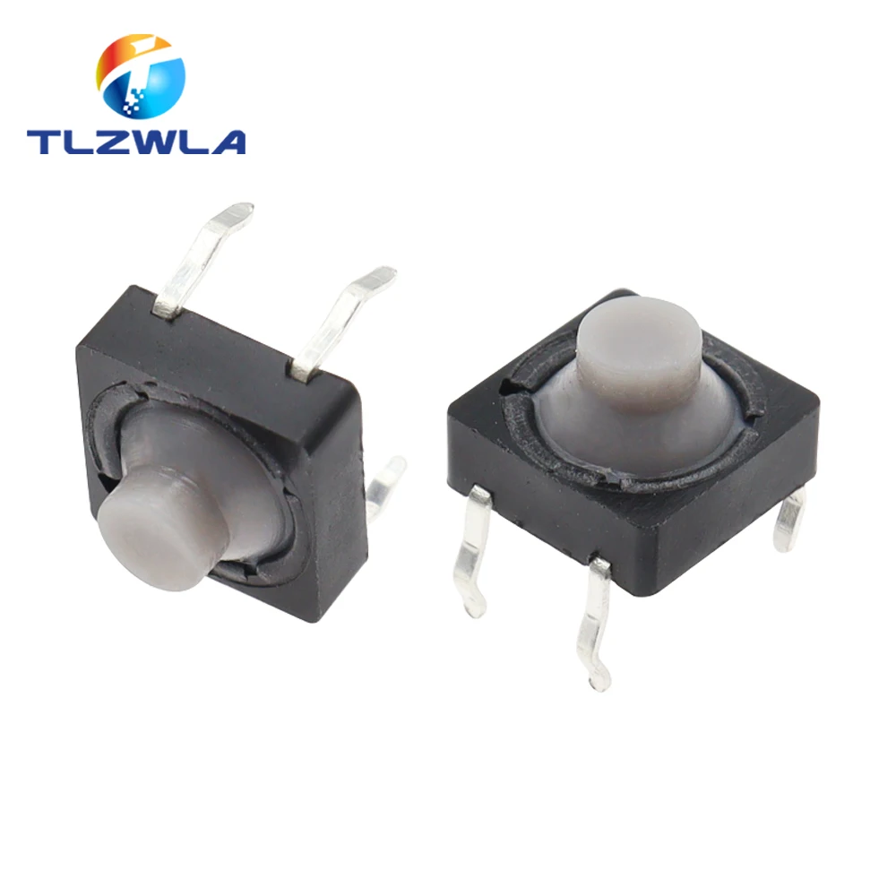 20PCS/LOT 8x8x5MM 4 Pins Conductive Silicone Soundless Tactile Tact Push Button Micro Switch Self-reset