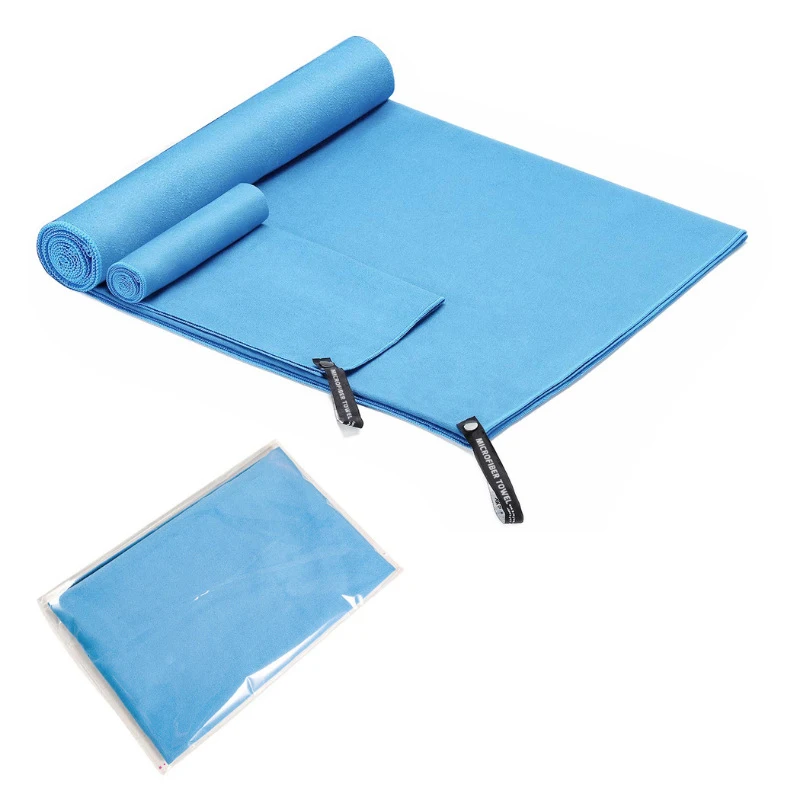 Sport Towel Microfiber Multifunctional Fast Dry Travel Fitness Gym Yoga Swimming Lightweight Sweat Absorbing 2 Pcs Set