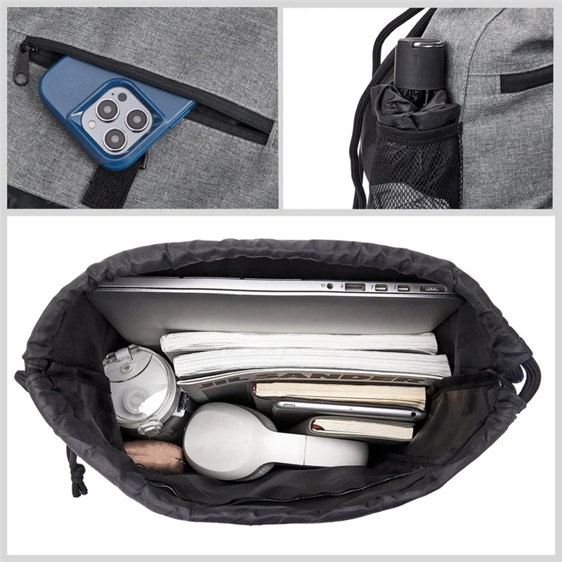 -A89Z Outdoor Sports Portable Drawstring Basketball Backpack Mesh Bag Football Soccer Volleyball Ball Storage Bags