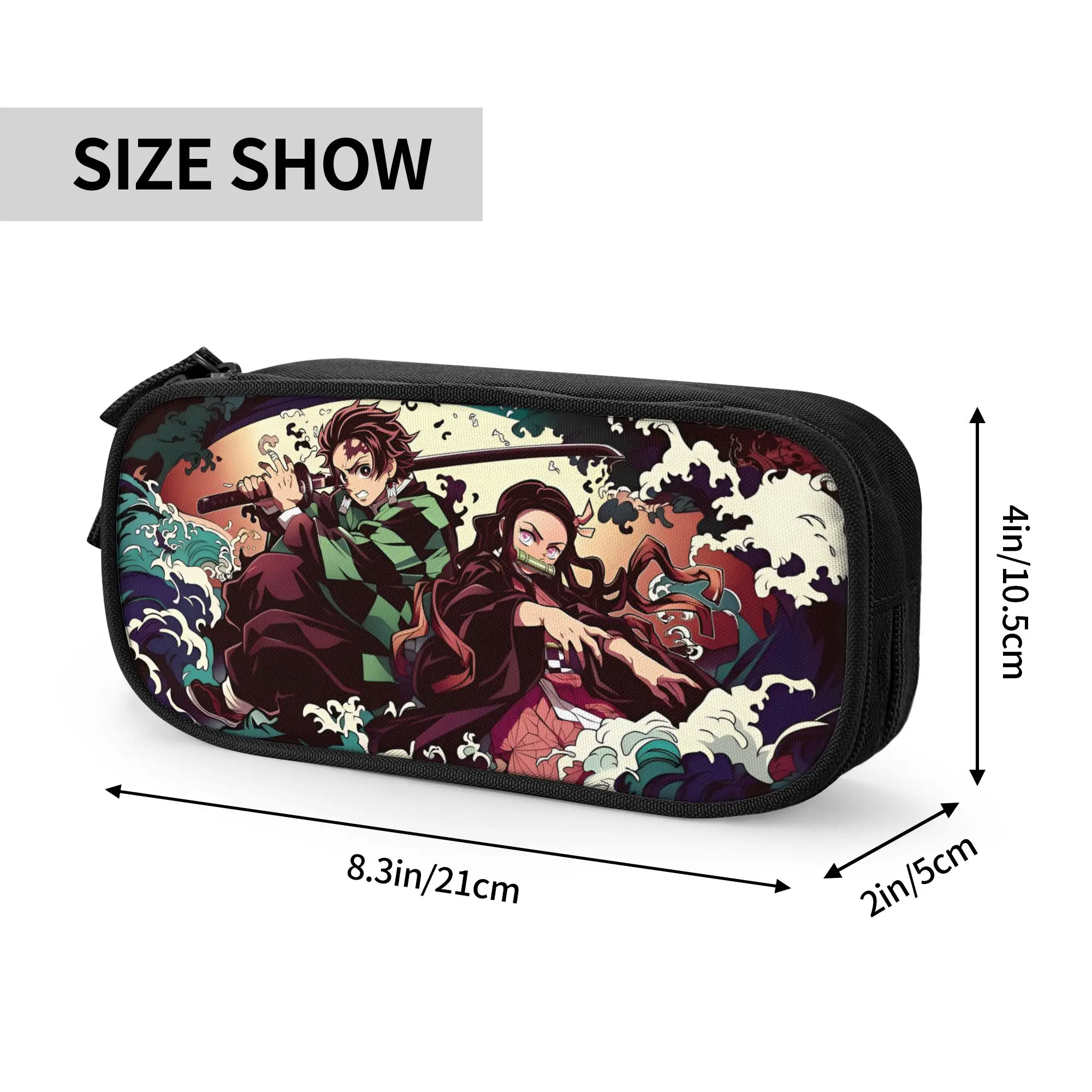 Custom D-Demons Slayers School Pencil Case Boys Girls Large Storage Japanese Manga Pencil Bag Pouch Students Stationery view 4