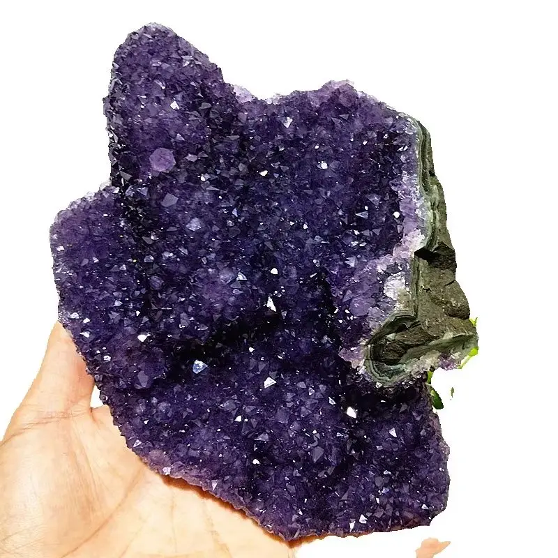 2071g  Natural Stones Amethyst Quartz Crystal Cluster Chunk Meditation Witchcraft Energy FengShui Crystal Room Decoration