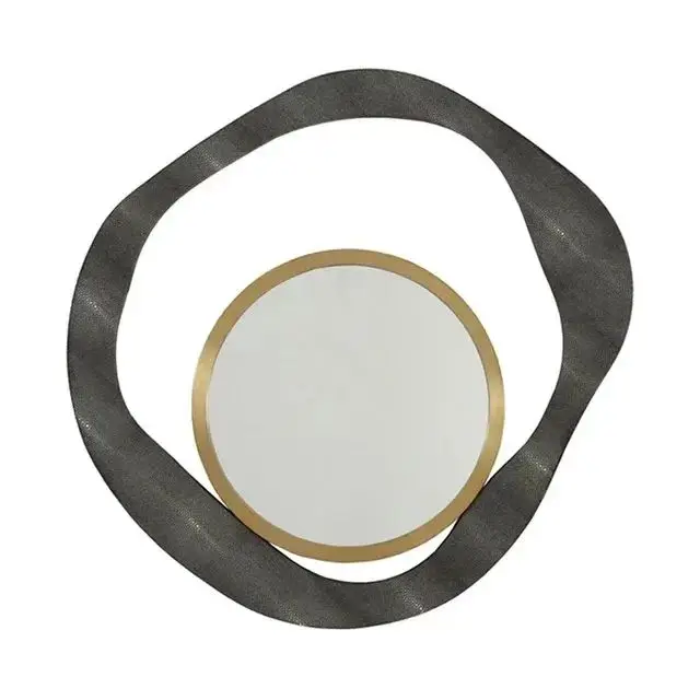 80x58CM L Cheap New Geometric Wooden Wall Bedroom Makeup Mirror Home Decorative Hanging Art Frame Modern Fast Dropshipping DDP