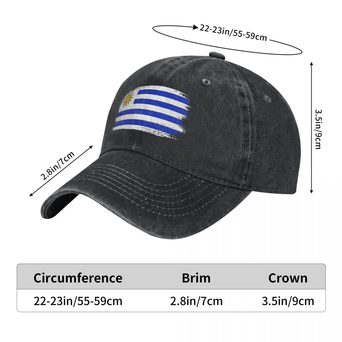 Uruguay Flag Baseball Cap Uruguayan Kpop Rock High Quality Trucker Hat Couple Women Trendy Design Snapback Cap