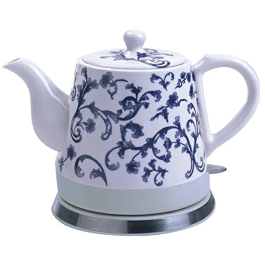 

Ceramic Electric Kettle Water Boiler Tea Maker 1500W with Stainless Steel Filter White Body Fast Boiling and Auto Shut-Off for