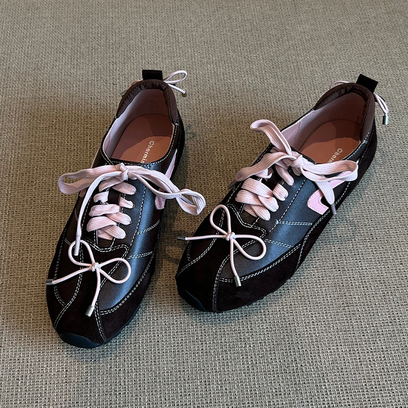 

Женская спортивная обувь на плоской подошве, повседневные модные кроссовки на шнуровке, новые весенние лоферы, 2026, дизайнерская уютная прогулочная обувь Zapatos De Mujer