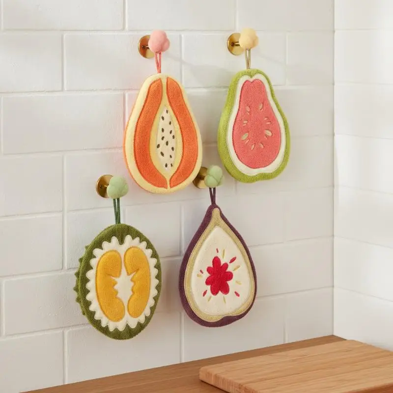 Absorbent Hanging Kitchen Towel Soft Hand Wiping Cloth For Bathroom Kitchen Household Use
