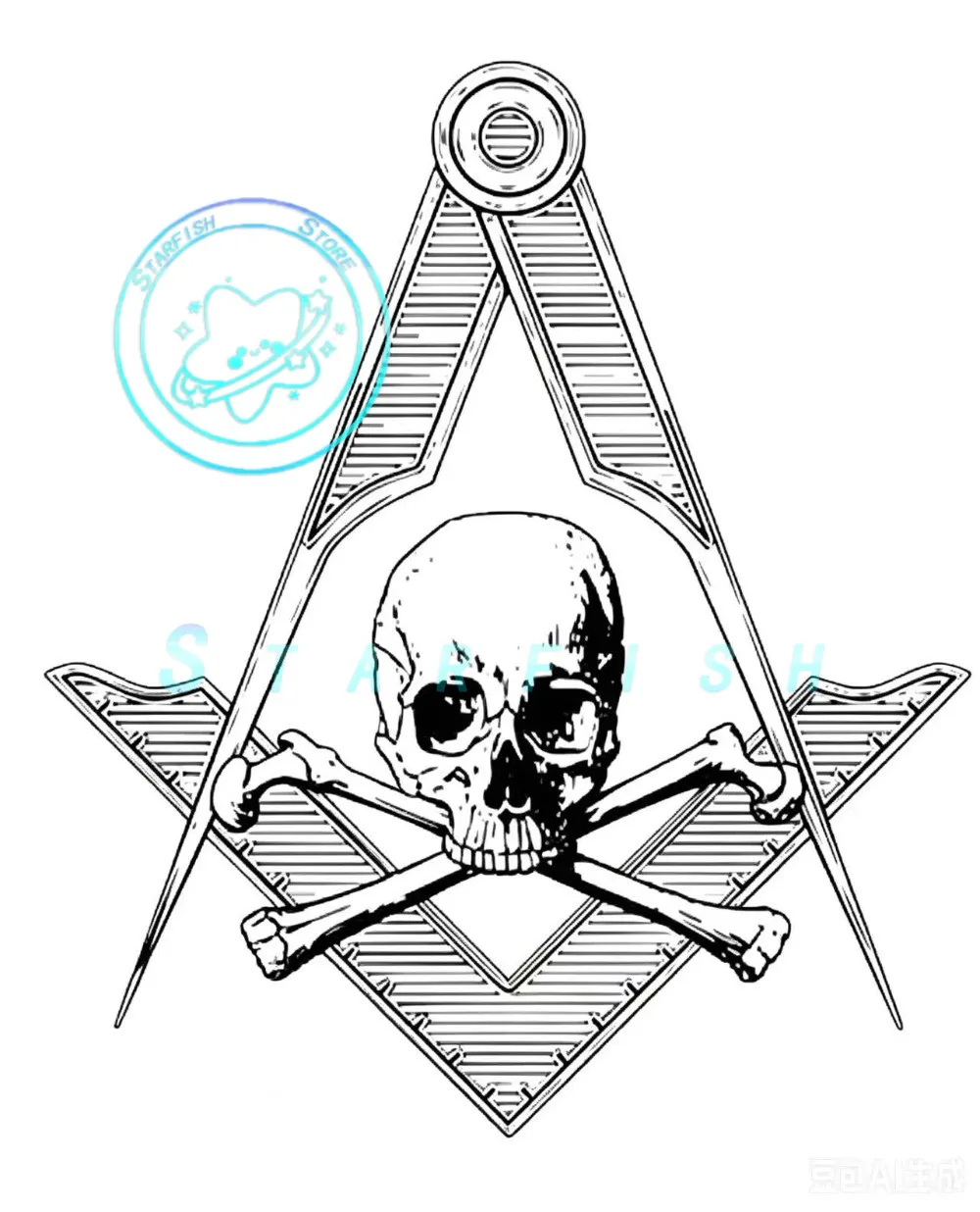 

Masonic Skull Crossbones Car Sticker - Waterproof Vinyl Decal for Auto Truck Motorcycle Window Bumper Decor