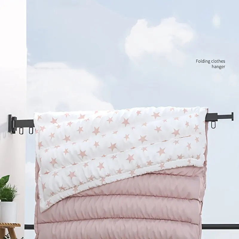 Wall-Mounted Foldable Aluminum Alloy Clothes Drying Rack Perfect for Balcony Bedroom Kitchen Living Room