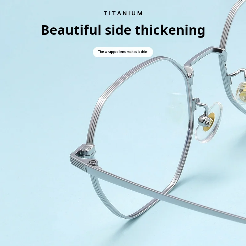 OLLYMURS Retro Polygonal Glasses Men and Women Ultra-light Fashion Titanium Small Optical Prescription Eyeglasses Frame T3903