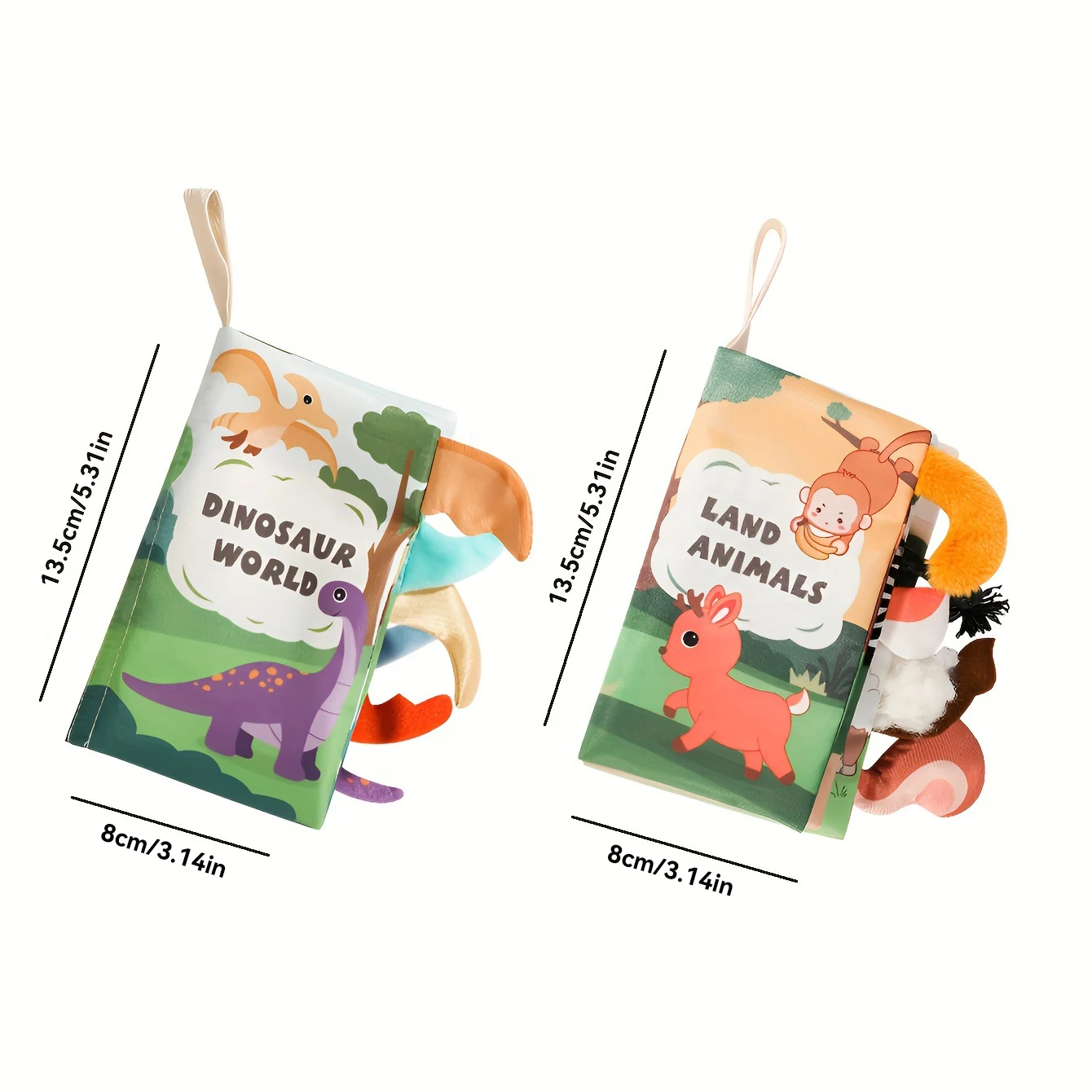 Kleinkinder können den Tierschwanz nicht reißen, dreidimensionales Stoffbuch mit Sound-Papier-Sound-Bildungsspielzeug