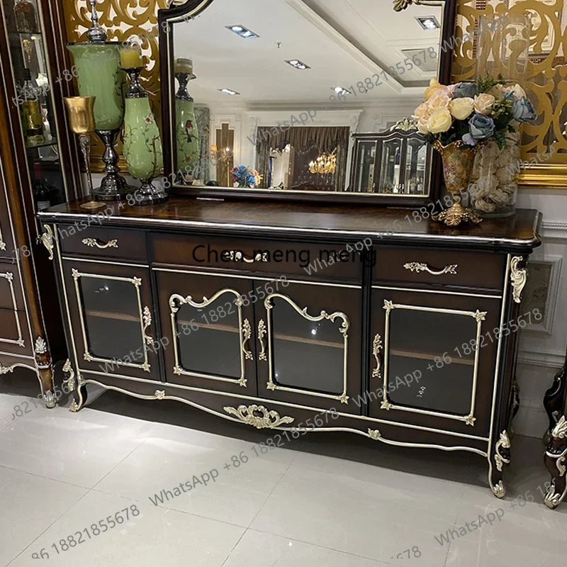 M183 aparador francês de madeira maciça estilo europeu tribunal luxo sala estar despensa armário armazenamento