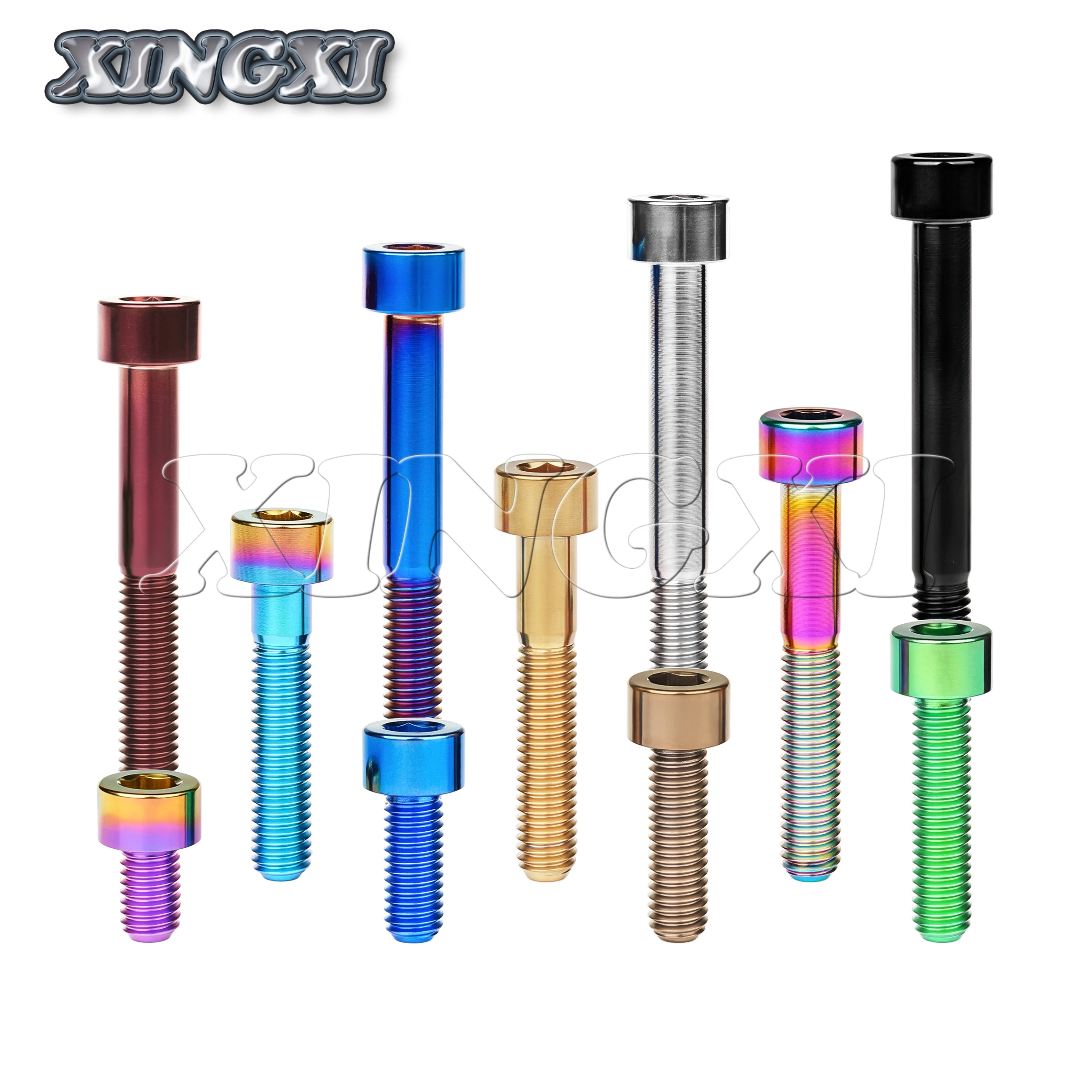 Титановый титановый Ti-болт Xingxi M6X10, 15, 18, 20, 25, 30, 35, 40, 45, 50, 55, 60, 65 мм, клеммный винт для горного/дорожного велосипеда,