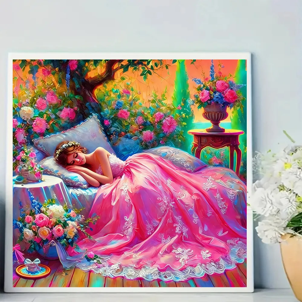 Lace Long Dress Sleeping Princess Jigsaw Puzzle 500/1024 PCS Holiday Stress Relieving Fun Games Home Decor Holiday Gifts