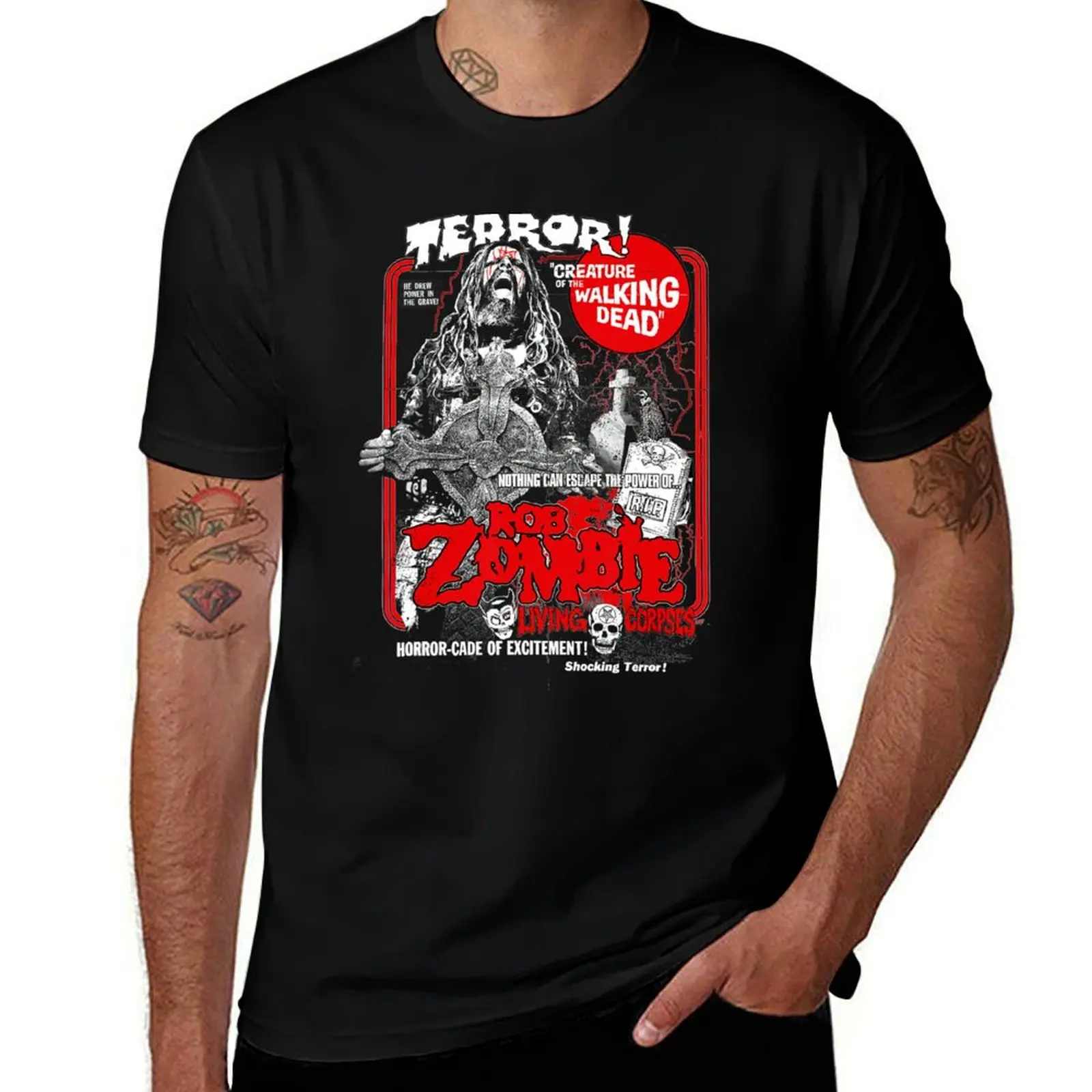 chemise-rob-de-createur-de-chemise-homme-the-walking-coton-t-homme-–-t-shirt-t-creature-dead-zombie