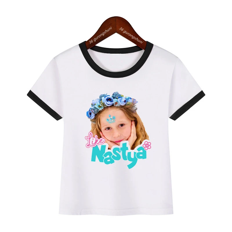 Kawaii Girls t shirt Like Nastya Graphic Print Tshirt for Girls Kids Clothes White Short Sleeve Tshirt Harajuku Shirt wholesale