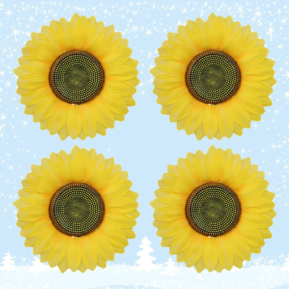 

4pcs Simulation Sunflower Decoration Wedding Party Dance Props Diy Home Office Adornment Brighten Space Romantic Atmosphere Gift