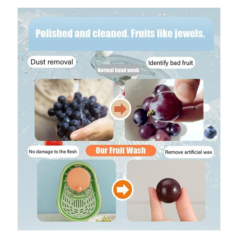 

Для дома и сада Спиннер для чистки фруктов, большая миска для овощей с щеткой, кухонная скруббер для фруктов