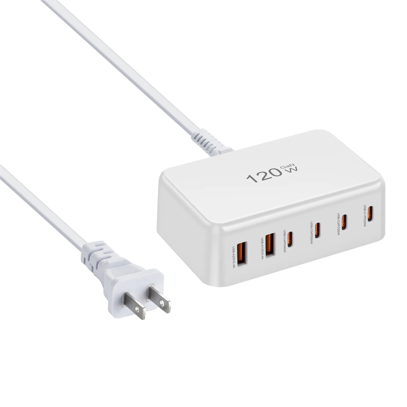 MultiPort 120W GaN USB C Fast Charger Charging Hub Phone Quick Charger Adapter  for iPhone Samsung Xiaomi Huawei Dropshipping