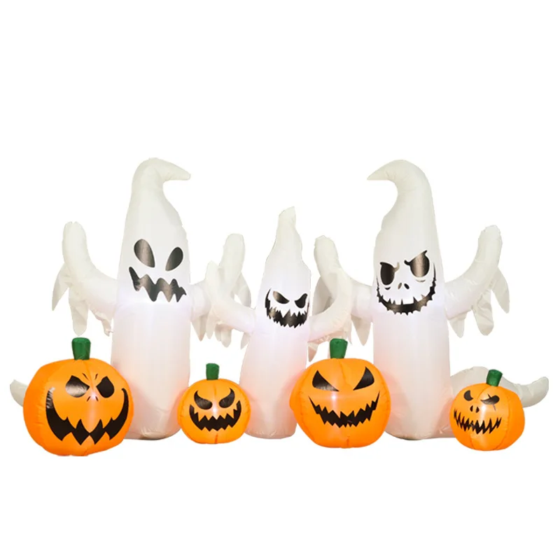 

Halloween Inflatable Ghost White Ghost Field Arrangement Props White Glowing Ghost Pumpkin Combination Air Model