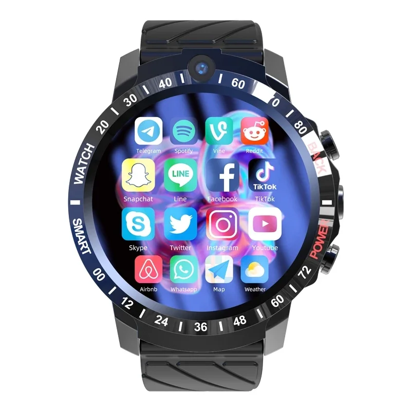 New Arrivals Android 11 Round Screen Smart Watch 4GB + 64GB Wifi GPS Fitness Tracker Smartwatch 4G Sim Support for Men