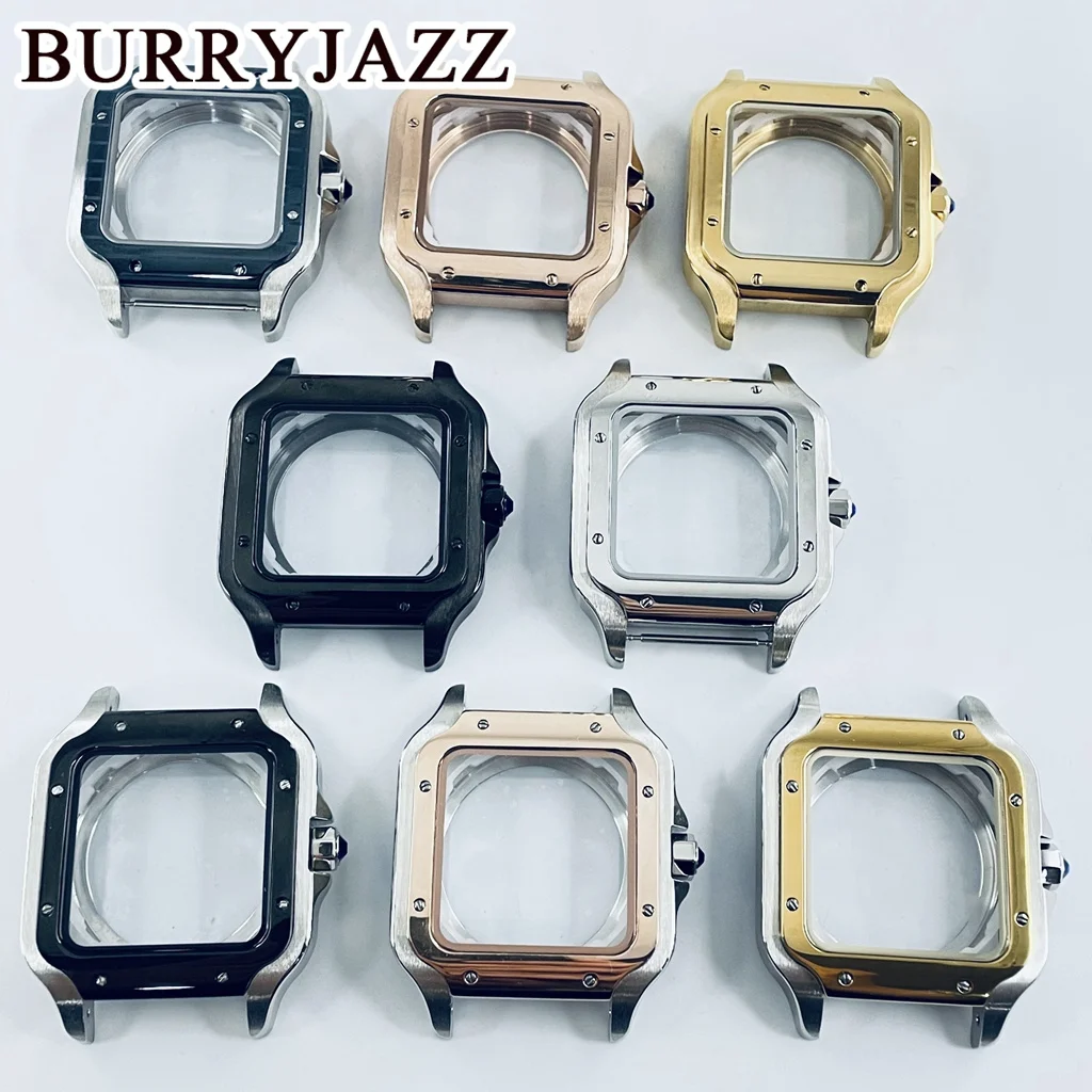 

BURRYJAZZ Square Watch Case 38mm for NH35 NH36 Movements AutomaticCase Set 316L Steel Watch Repair and Modification Parts Watch