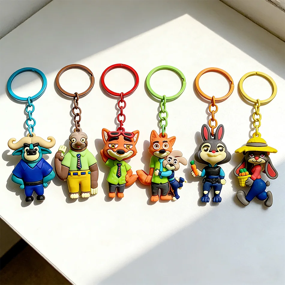 

Новый 6 шт., милый брелок с изображением зоопарка, ПВХ, персонаж мультфильма, Джуди, Ник Начальник, брелок Bogo, подвесная сумка для пар, украшение, праздничный подарок