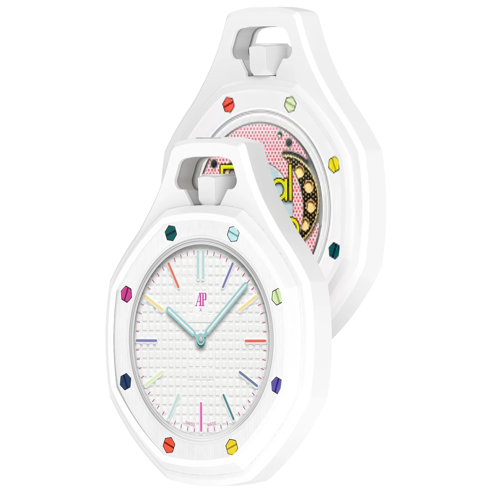 For Swatch Royal Pop Silicone Protective Case Drop Protection Watch Cover - White