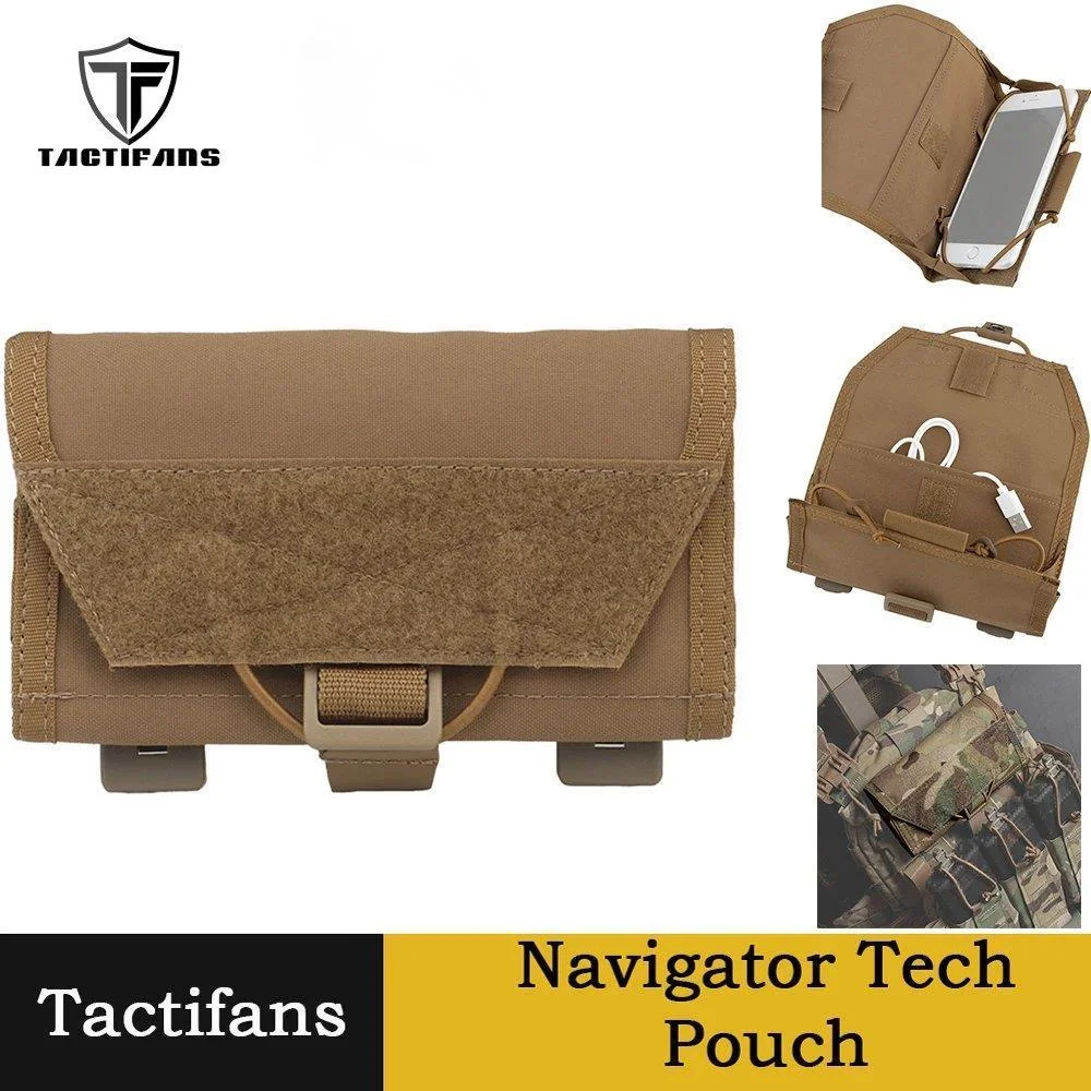 New Tactical Navigator Tech Pouch Universal Phone MOLLE Holder Hsgi Low-profile Admin Bag Hook&Loop Hunting Vest Accessories