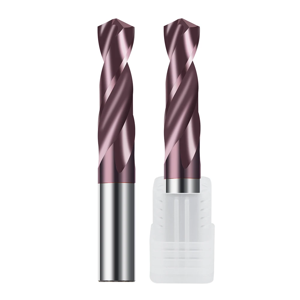 Vsharp HRC65° Solid Carbide Twist Drill Bit Tungsten Steel Alloy Drill Bit with Nano Coating for Cast Iron Alloy Stainless Steel