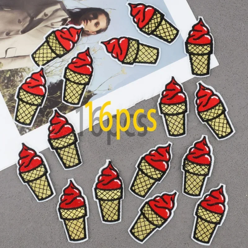 

Classic Ice Cream Girl Embroidered Cloth Sticker Ironing Little Girl Clothes Patch Sticker