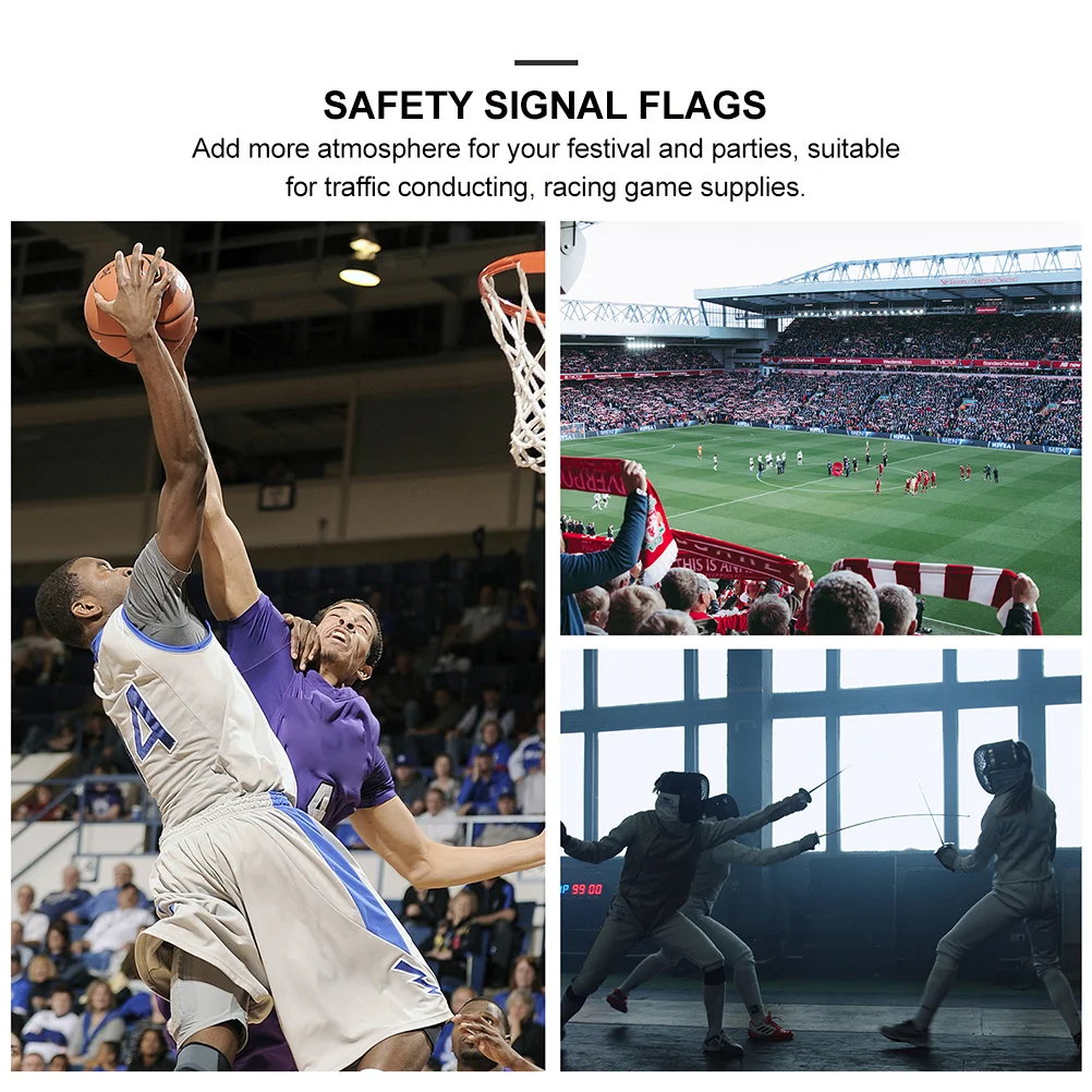 

3pcs Signal For Sports Events Racing Activities Sports Signal Flags Referee Traffic Safety Gear Team Party Supplies
