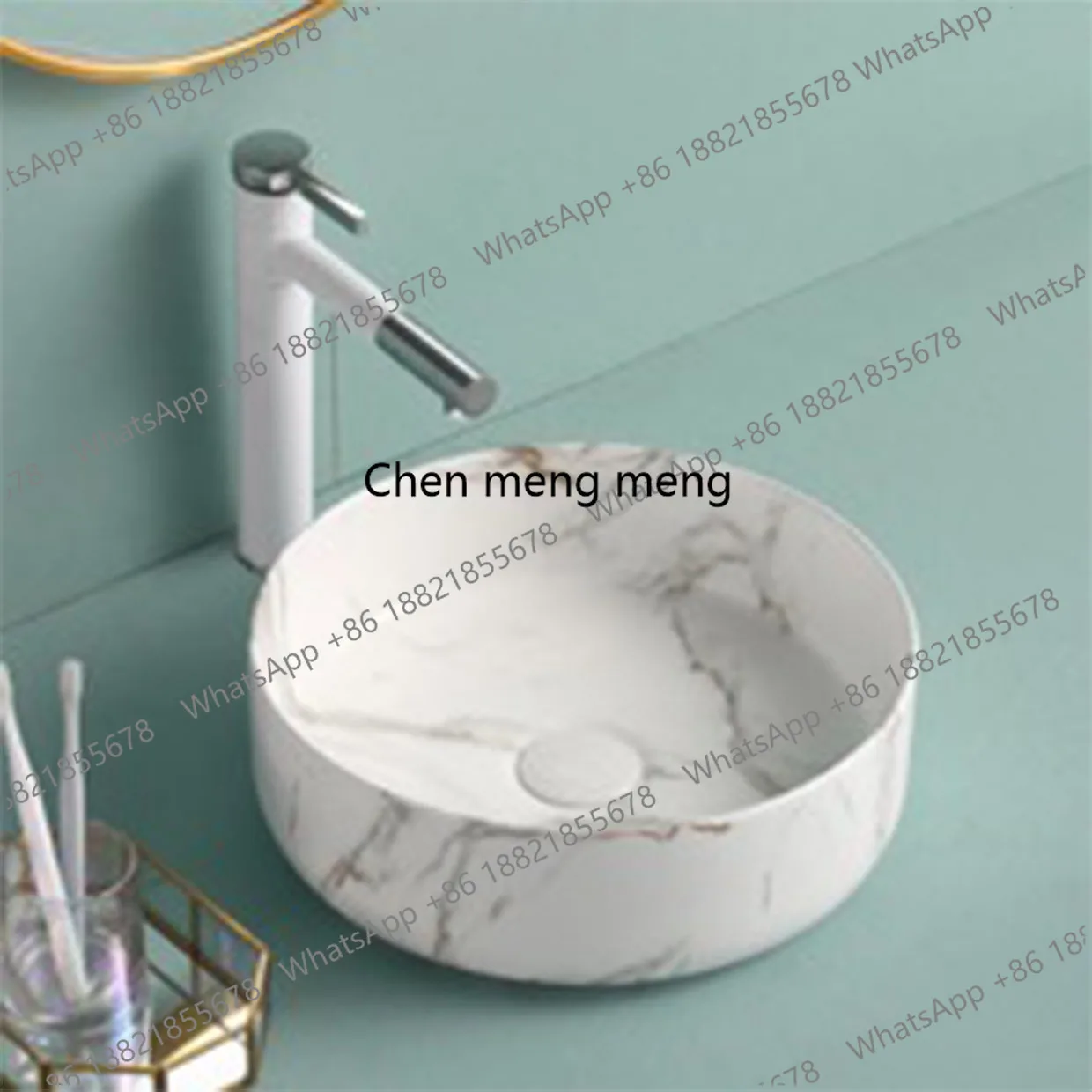 

Круглая раковина для ванной комнаты, керамическая раковина, раковина для балкона, столешница, светлая раковина в роскошном стиле, раковина для отеля, скандинавская художественная раковина 355*355*120 мм