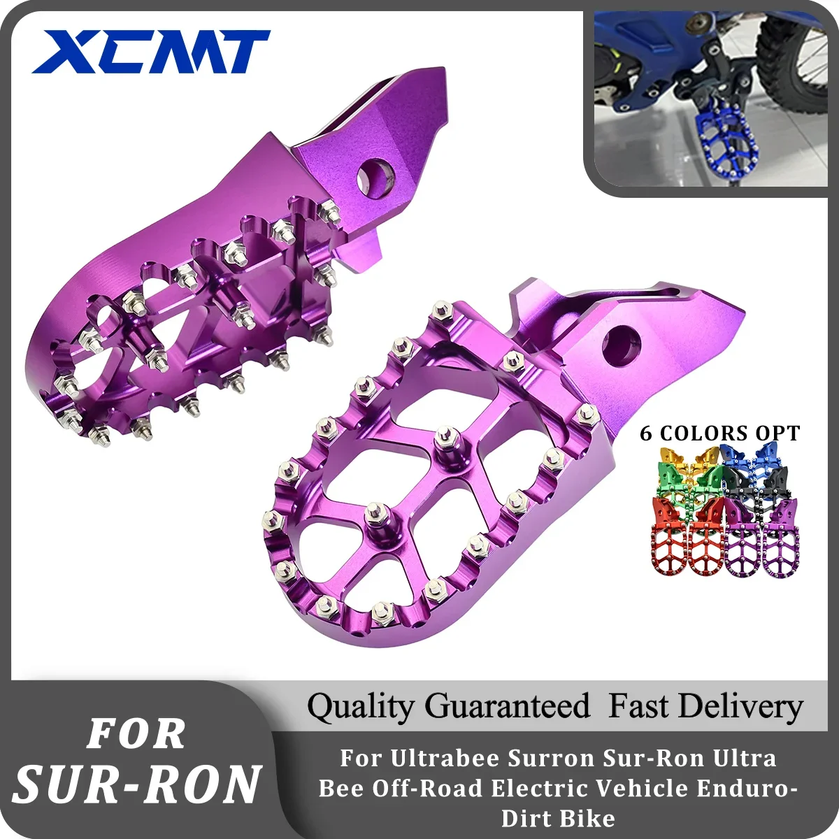 

CNC Aluminum Footrest Footpegs Foot Pegs Pedal For Surron Ultrabee Ultra Bee SUR RON Off-Road Electric Vehicle Dirt Bike Parts