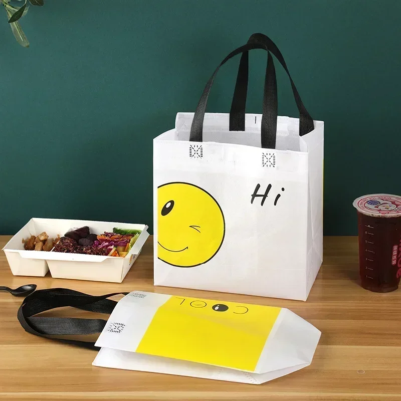 Smiling Face Non-woven Takeaway Packaging Bags Clothing Portable Packaging Bags Gift Giving Exquisite Gift Packaging Bags