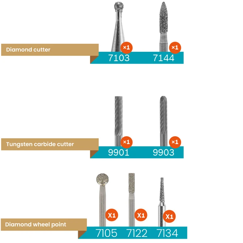 Imagem -02 - Ferramenta Dremel Engraving Cutter Acessório Rotativo Carving Bit High Velocidade Cutter 105 106 107 108 111 117 191 7103 7105 7122 7134