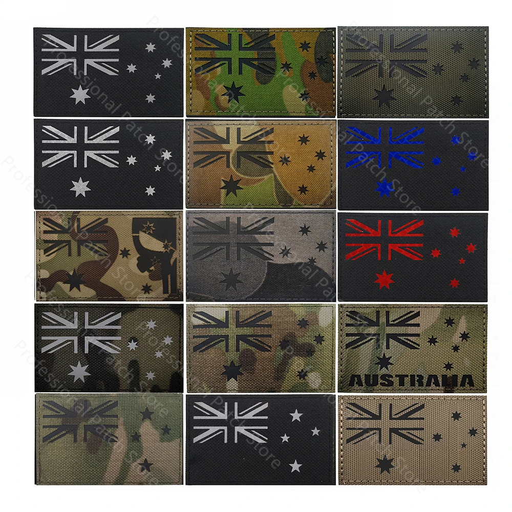 New Zealand Australia Camouflage Kangaroo IR Infrared Reflective Patch PVC Tactical Armband Applique for Embroidered Flag Badge