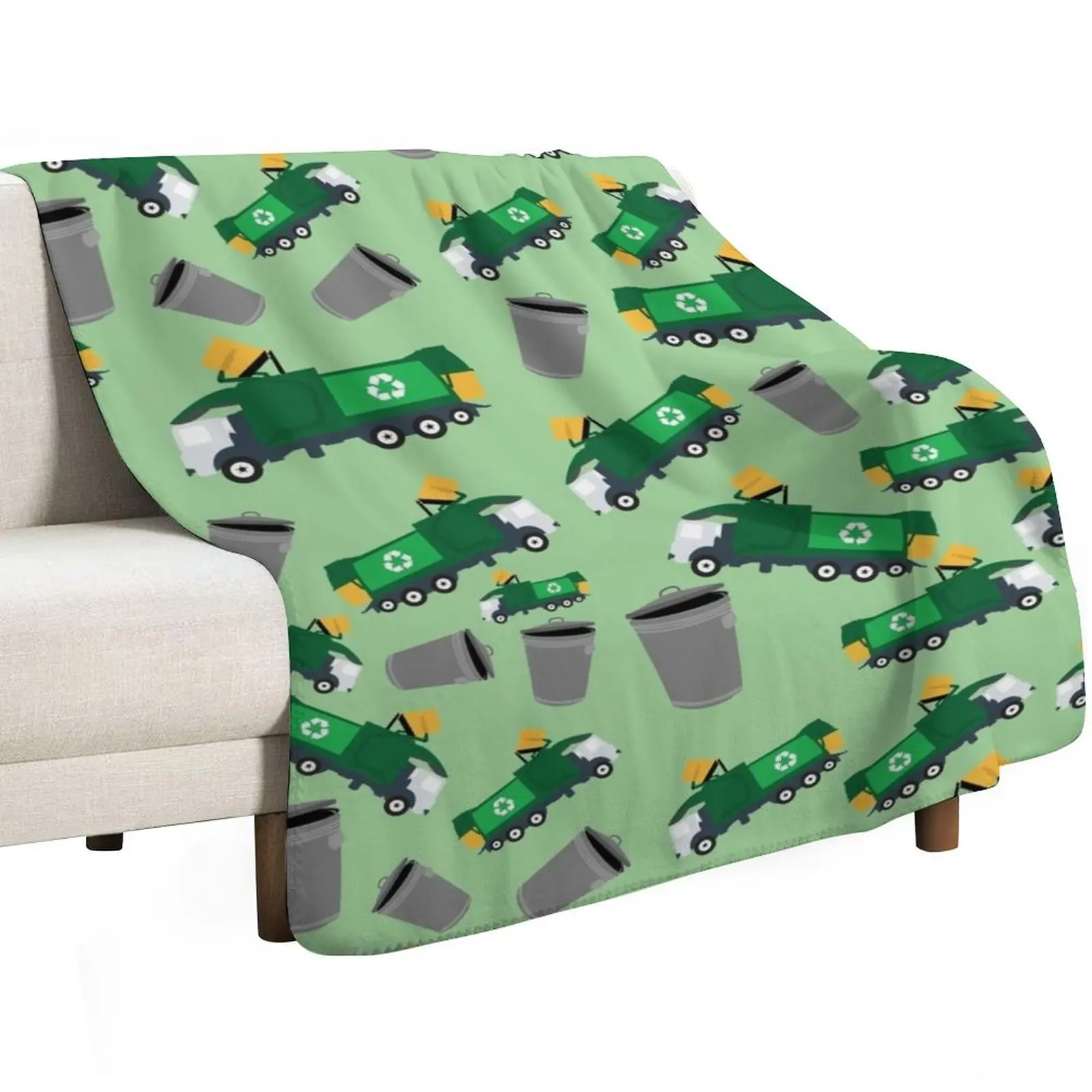 Recycling Garbage Truck Pattern Throw Blanket Polar Flannel warm winter christmas gifts heavy to sleep cosplay anime Blankets