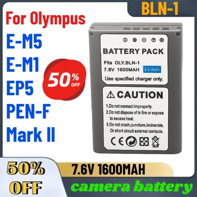 

7.6V 1600MAH BLN-1 High-Quality Digital Batteries for Olympus E-M5 E-M1 EP5 PEN-F Mark Ll Camera Battery Fast Shipping