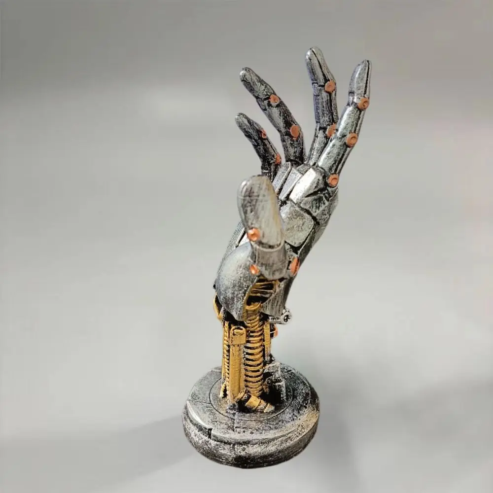 Hars Cyberpunk 3D Gedrukt Stand Model Ornamenten Gesimuleerde Robot Hand Sculptuur Zintuiglijk Speelgoed Grappig Mechanisch Handstatief