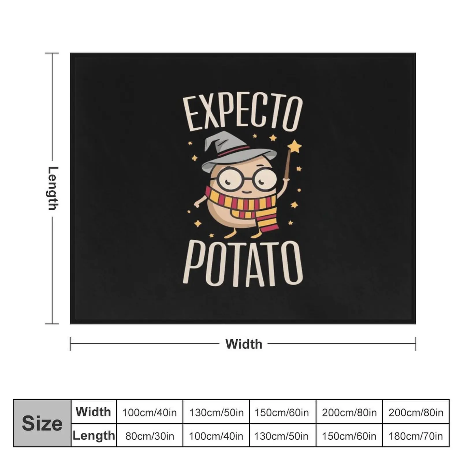 Expecto Potato - Wizard Funny Throw Blanket Thin Hair Blankets